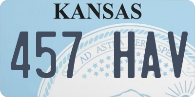 KS license plate 457HAV