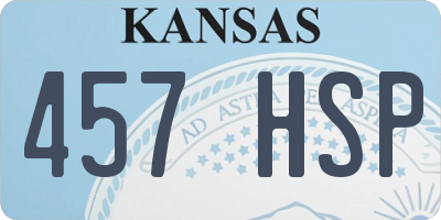 KS license plate 457HSP