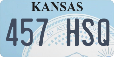 KS license plate 457HSQ