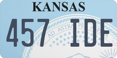 KS license plate 457IDE
