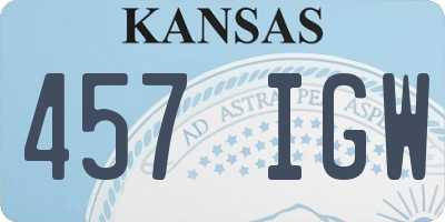 KS license plate 457IGW