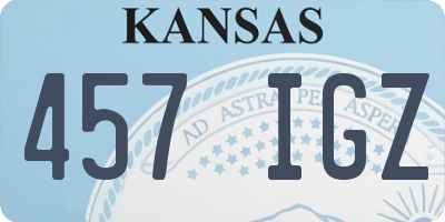 KS license plate 457IGZ
