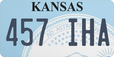 KS license plate 457IHA