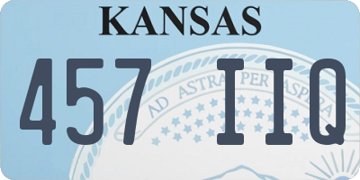 KS license plate 457IIQ