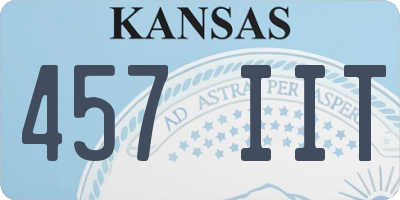 KS license plate 457IIT