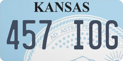 KS license plate 457IOG