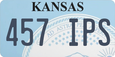 KS license plate 457IPS