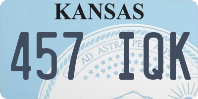 KS license plate 457IQK