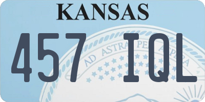 KS license plate 457IQL