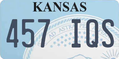 KS license plate 457IQS