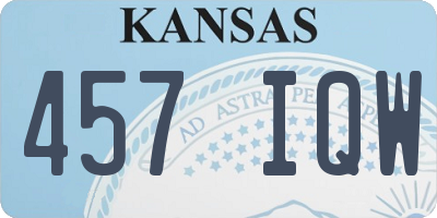 KS license plate 457IQW