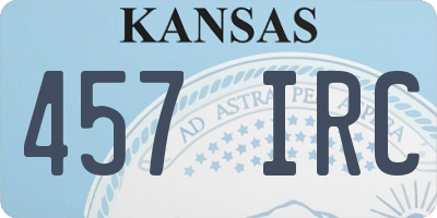 KS license plate 457IRC