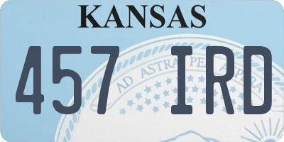 KS license plate 457IRD