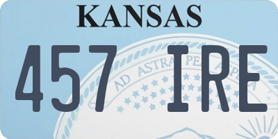 KS license plate 457IRE