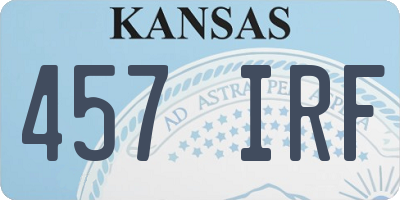 KS license plate 457IRF