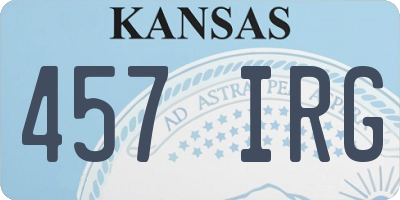 KS license plate 457IRG