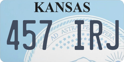 KS license plate 457IRJ
