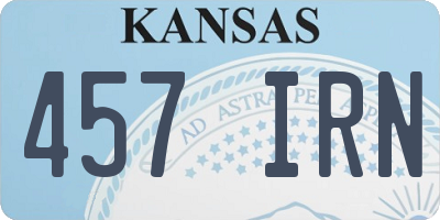 KS license plate 457IRN