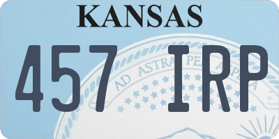 KS license plate 457IRP