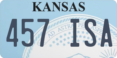 KS license plate 457ISA