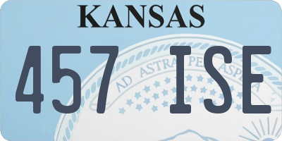 KS license plate 457ISE