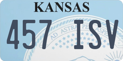KS license plate 457ISV