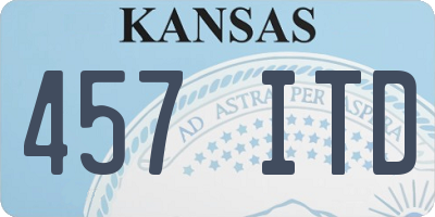 KS license plate 457ITD