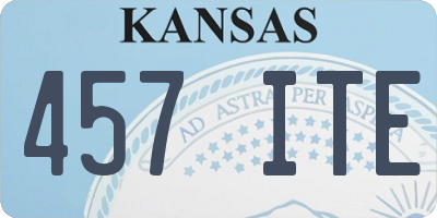 KS license plate 457ITE