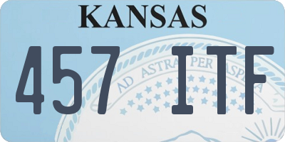 KS license plate 457ITF