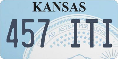KS license plate 457ITI