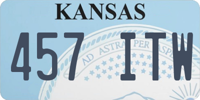 KS license plate 457ITW