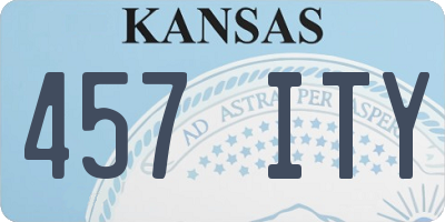 KS license plate 457ITY