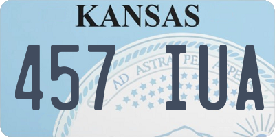 KS license plate 457IUA