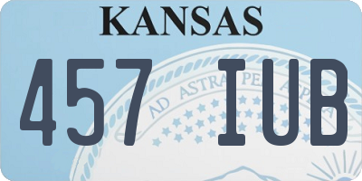 KS license plate 457IUB