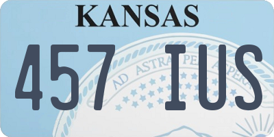 KS license plate 457IUS