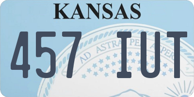 KS license plate 457IUT