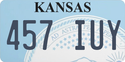 KS license plate 457IUY