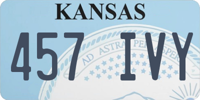 KS license plate 457IVY