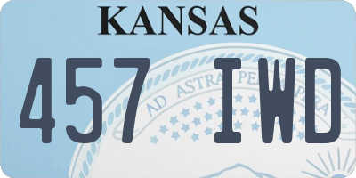 KS license plate 457IWD