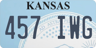 KS license plate 457IWG