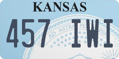KS license plate 457IWI