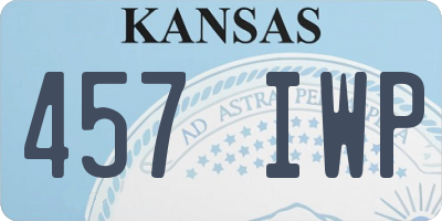 KS license plate 457IWP