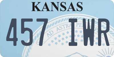 KS license plate 457IWR