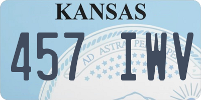 KS license plate 457IWV