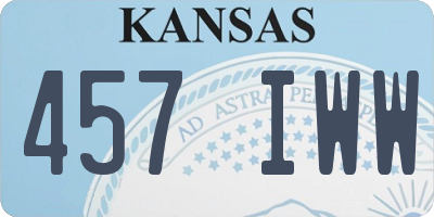 KS license plate 457IWW