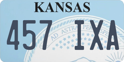 KS license plate 457IXA