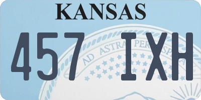 KS license plate 457IXH