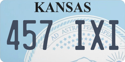 KS license plate 457IXI