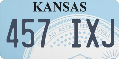KS license plate 457IXJ