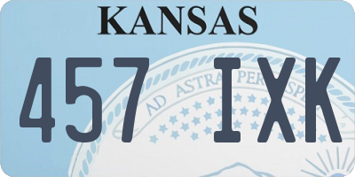 KS license plate 457IXK